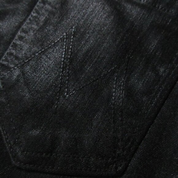 NWT Mother Swooner Ankle in Wet Paint Black Coated Stretch Skinny Jeans 25 - Picture 5 of 9
